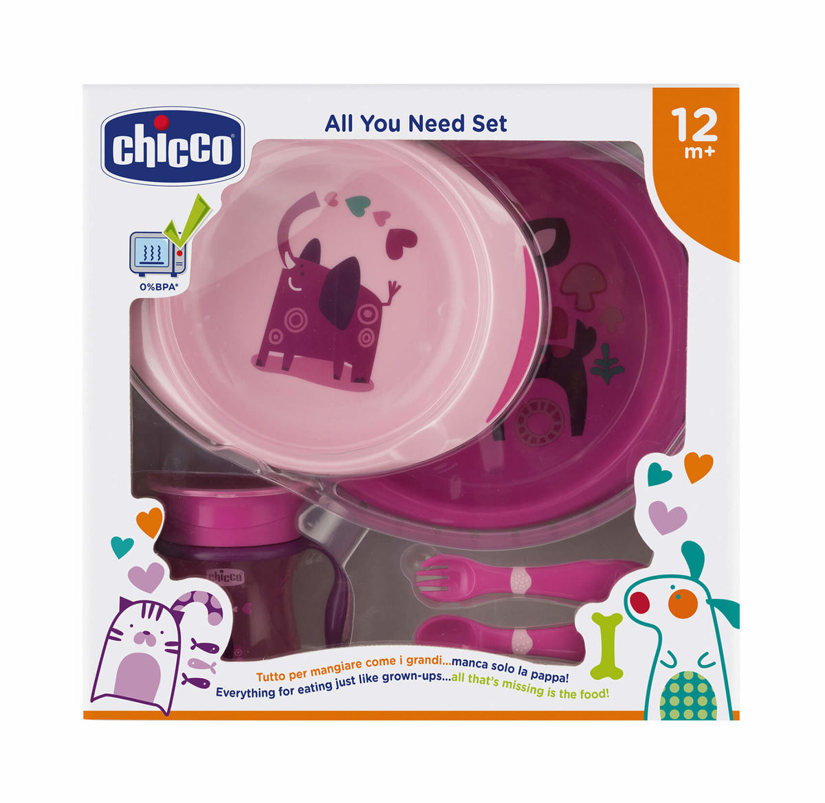Image of Chicco Mahlzeit Geschenk-Set 12m+ rosa bei nettoshop.ch
