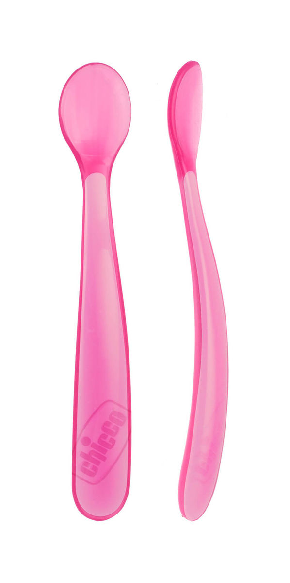Image of Chicco Girl Fütterlöffel aus weichem Silikon Duopack bei nettoshop.ch