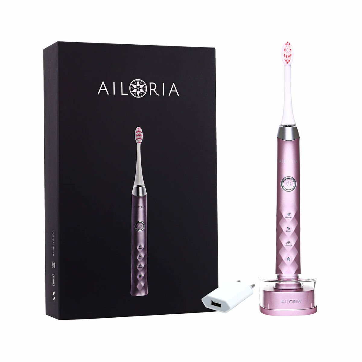 Image of Ailoria SHINE BRIGHT Schallzahnbürste inkl. 2 Bürstenköpfe pink bei nettoshop.ch