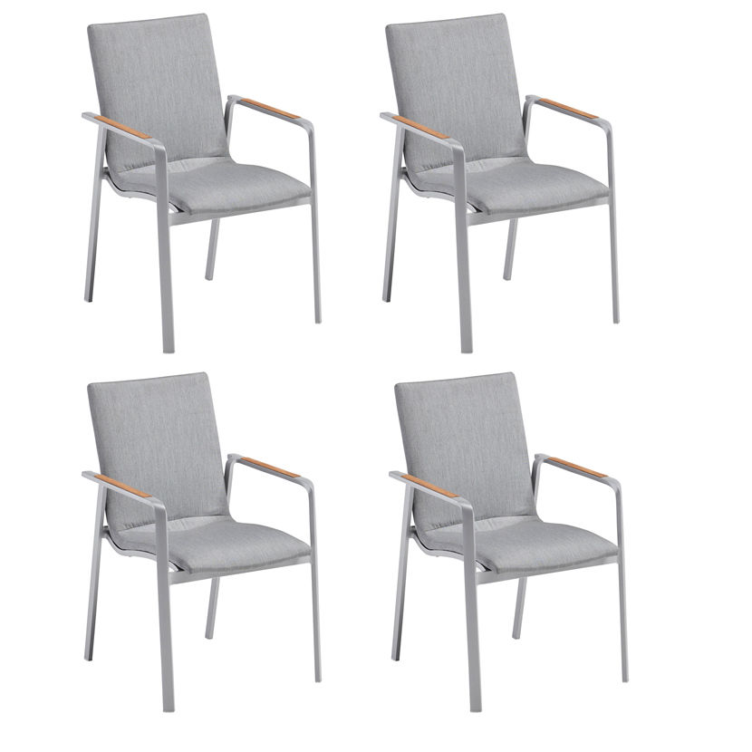 Image of Kettler Diamond 4er Set Stapelsessel silber/flanelle bei nettoshop.ch