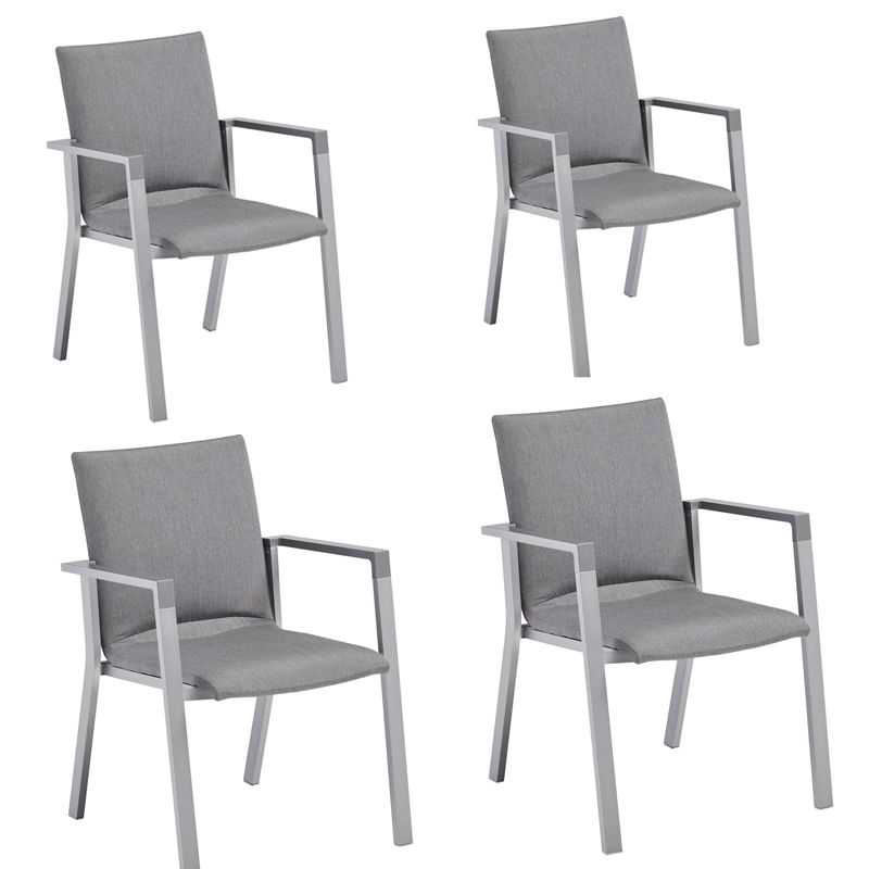 Image of Kettler Rasmus 4er Set Stapelsessel silber/flanelle bei nettoshop.ch