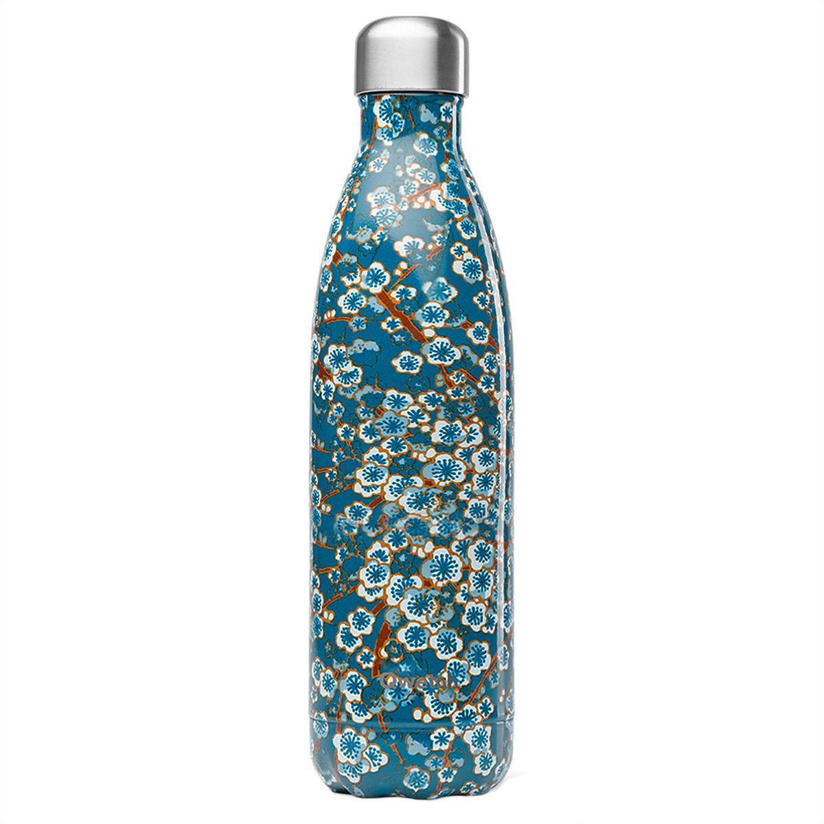 Image of Qwetch Flowers Isolierte Stahlflasche 750ml blau bei nettoshop.ch