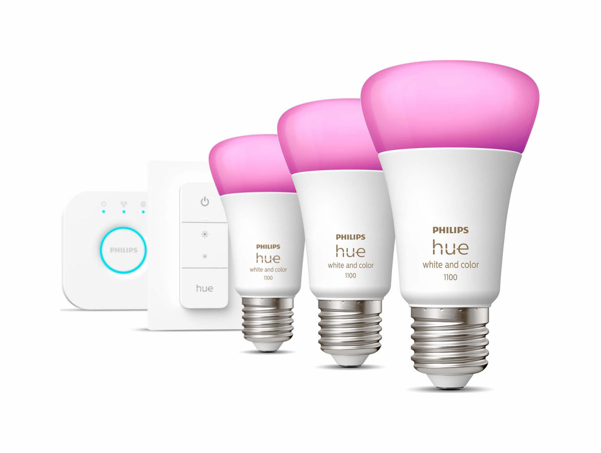 Image of Philips Hue White & Col. Amb. 3xE27 Starter Set inkl. DimmerSwitch bei nettoshop.ch