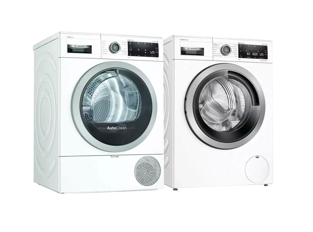 Image of Bosch WAXH2L41CH Waschmaschine und WTXH7M50CH Tumbler rechts bei nettoshop.ch