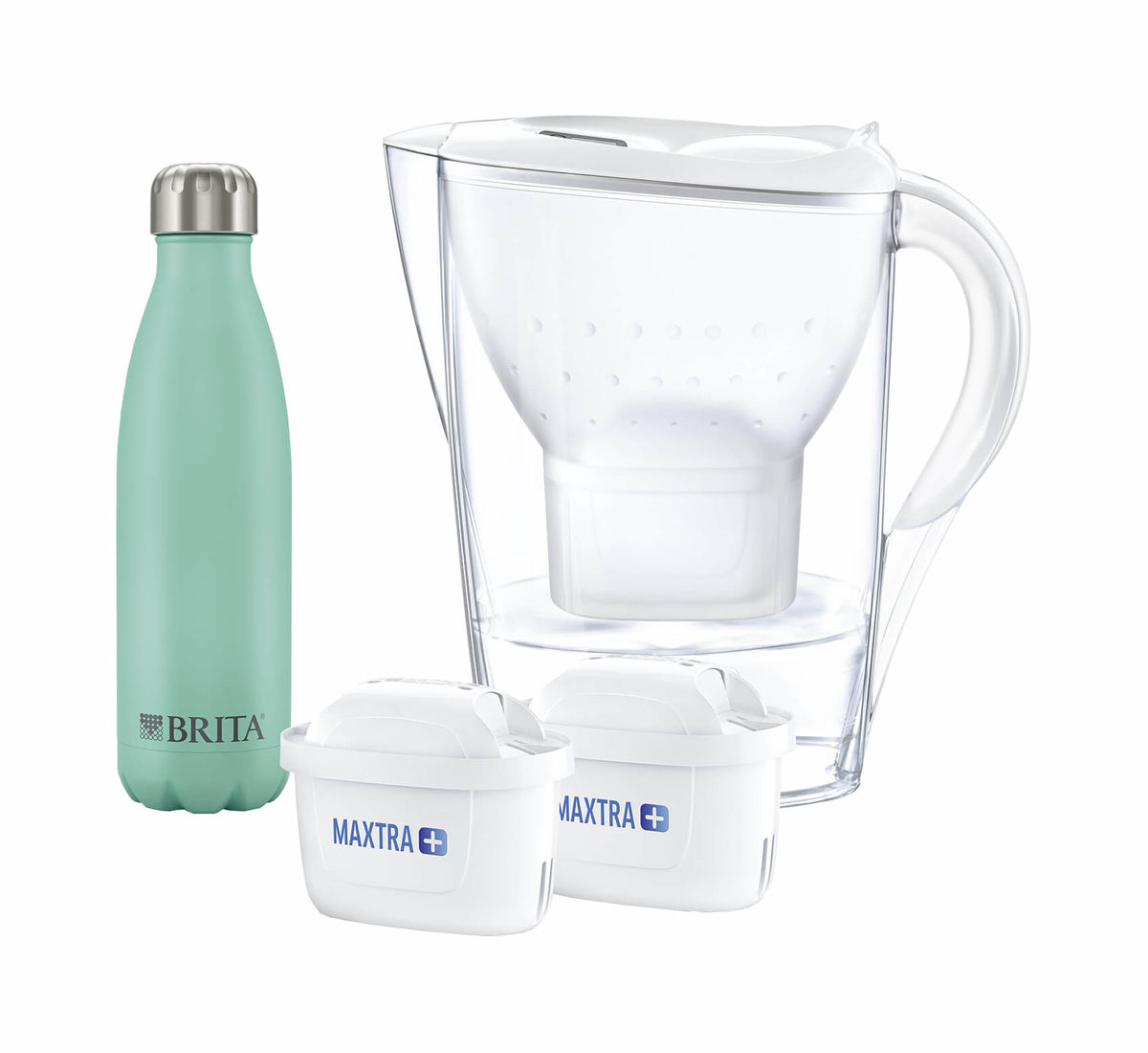 Image of Brita Marella weiss inkl. 2 Maxtra+Iso Bottle Wasserfilter bei nettoshop.ch