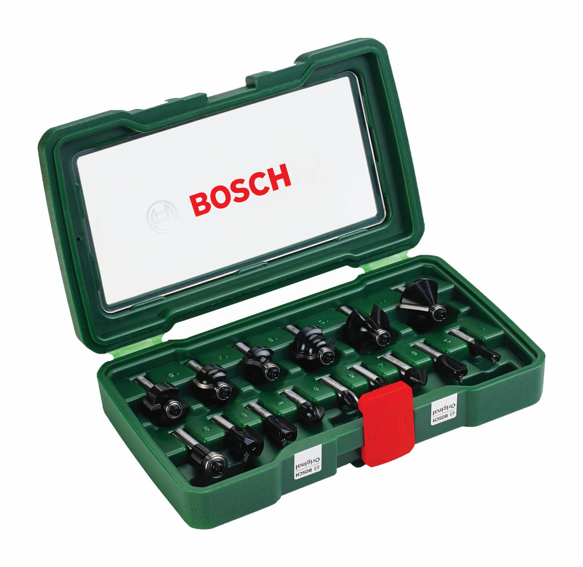 Image of Bosch 15-piece TC router bit set (8 mm shank) bei nettoshop.ch