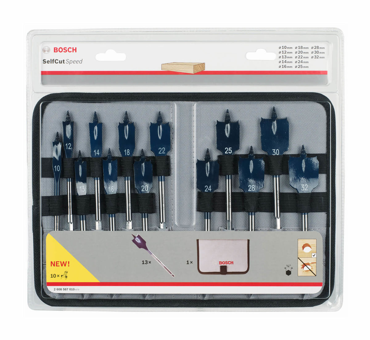 Image of Bosch Professional 13-piece Self Cut Speed spade bit set 10 - 32 mm bei nettoshop.ch