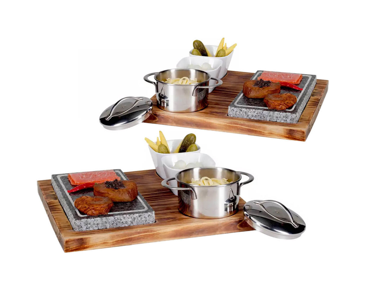 Image of Nouvel 2 x Hot-Stone Set aus Pinienholz FSC 6-tlg 29.5 x 30 cm bei nettoshop.ch