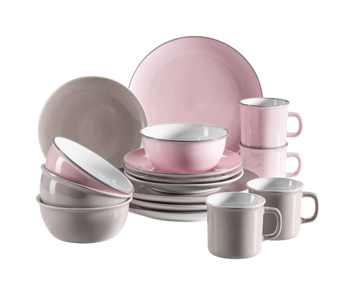Image of Mäser Maila Kombiservice 16-teilig rosa / grau bei nettoshop.ch
