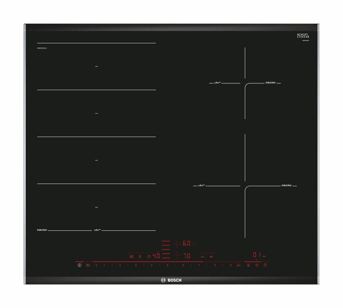 Image of Bosch PXE675DC1E Induktionskochfeld bei nettoshop.ch