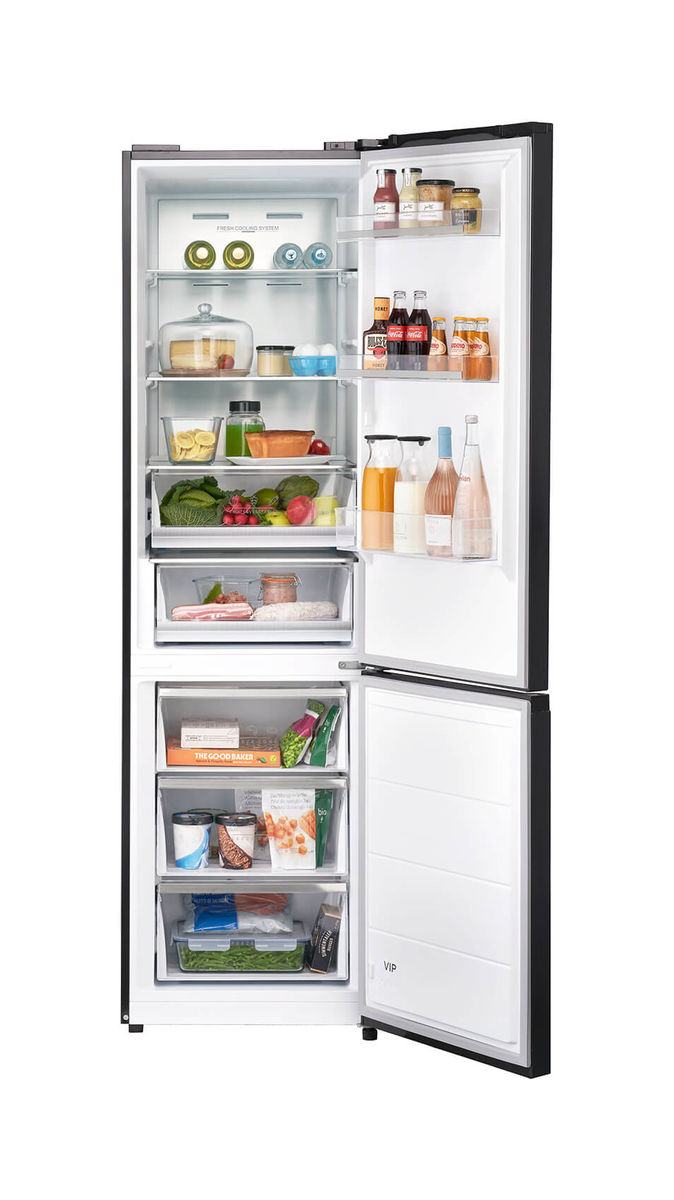 Image of Trisa Kombi Kühlschrank 378 L, Edelstahl Schwarz bei nettoshop.ch