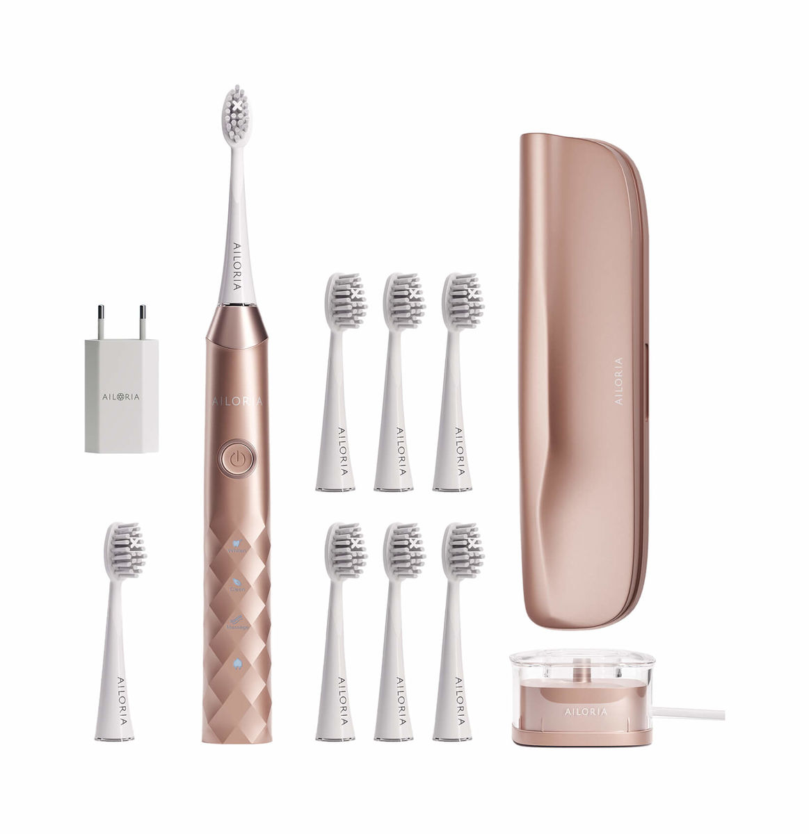 Image of Ailoria SHINE BRIGHT USB-Schallzahnbürste LimitedEd. rose quartz bei nettoshop.ch