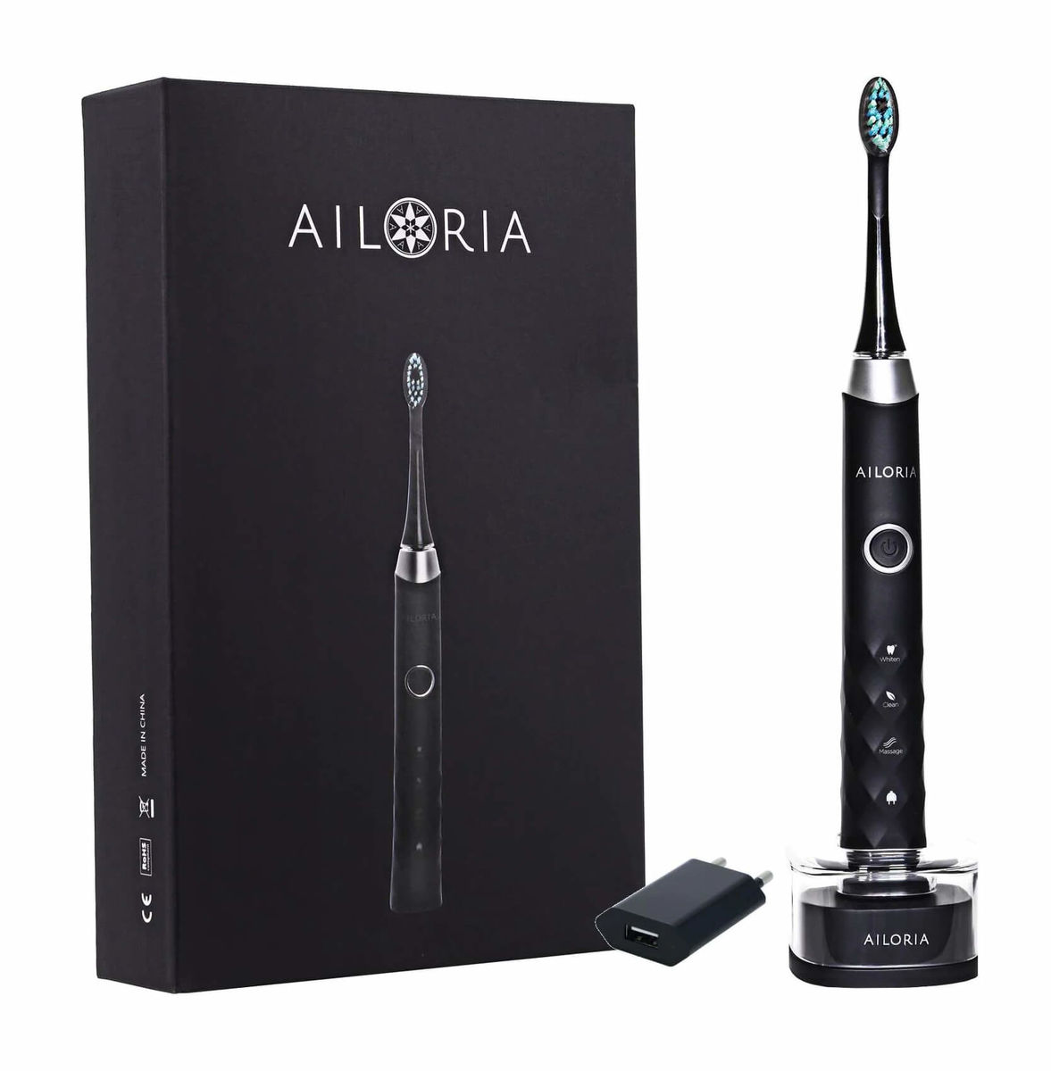 Image of Ailoria SHINE BRIGHT USB-Schallzahnbürste LimitedEd. eclipse black bei nettoshop.ch