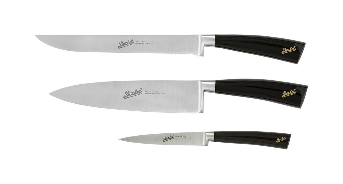 Image of Berkel Elegance Schwarz - Set mit 3 Chef-Messer bei nettoshop.ch