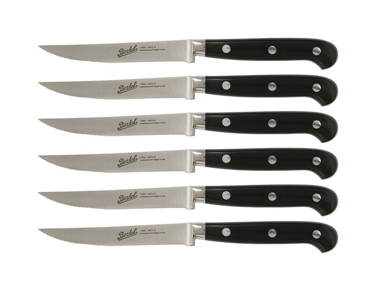 Image of Berkel Adhoc schwarz glänzend 6-er Set Steakmesser gezackte Klinge bei nettoshop.ch