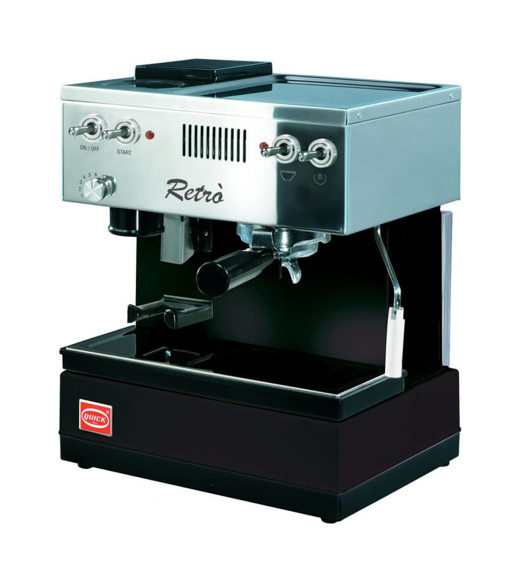 Image of Quick Mill 0835 Retro Siebträgermaschine schwarz bei nettoshop.ch