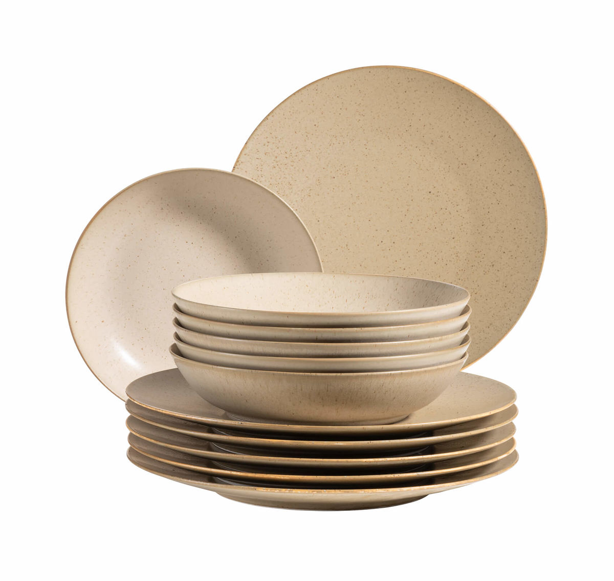 Image of Mäser 931859 12-teiliges Teller Set mit Mattglasur bei nettoshop.ch