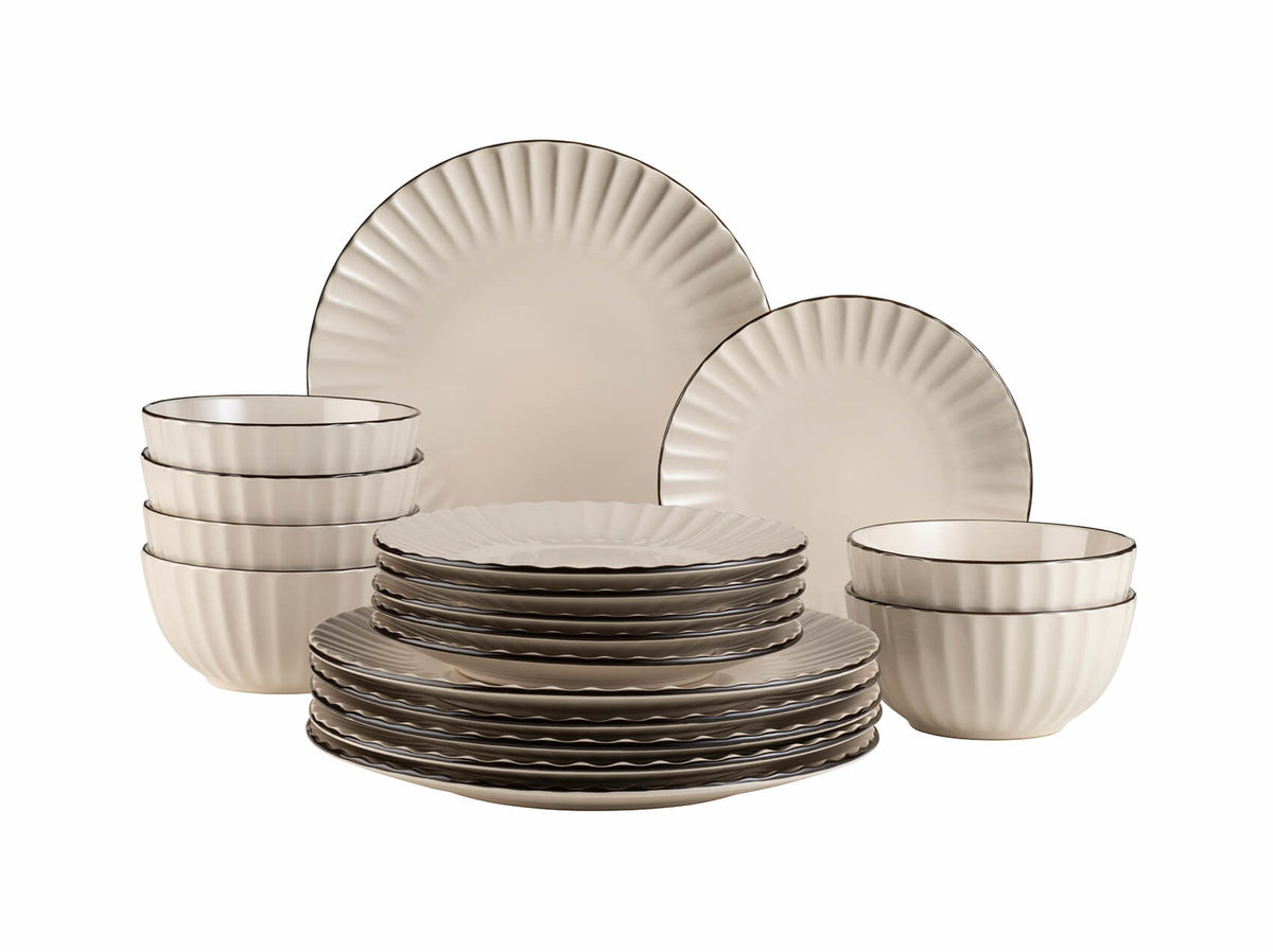 Image of Mäser 931967 18-teiliges Geschirr Set Retro Weiss bei nettoshop.ch