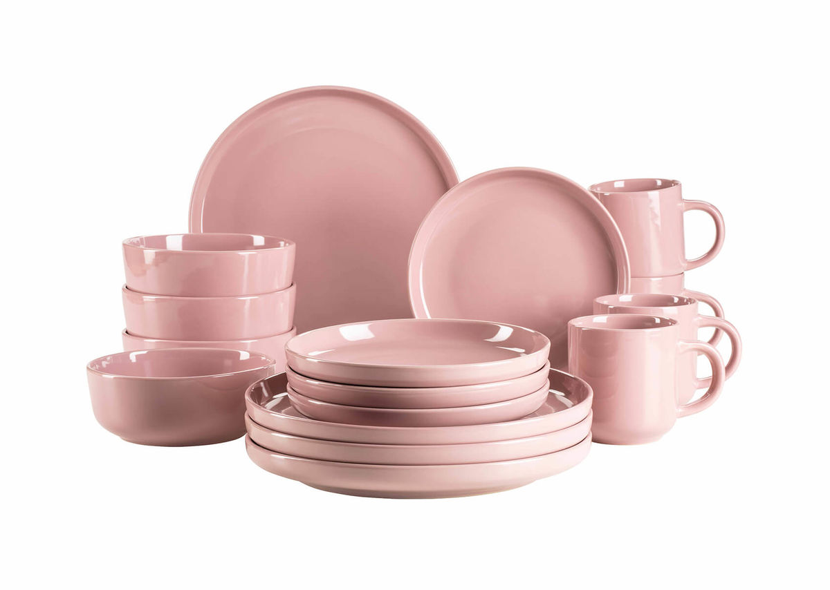 Image of Mäser 934005 16-teiliges Kombiservice aus Keramik in Rosa bei nettoshop.ch