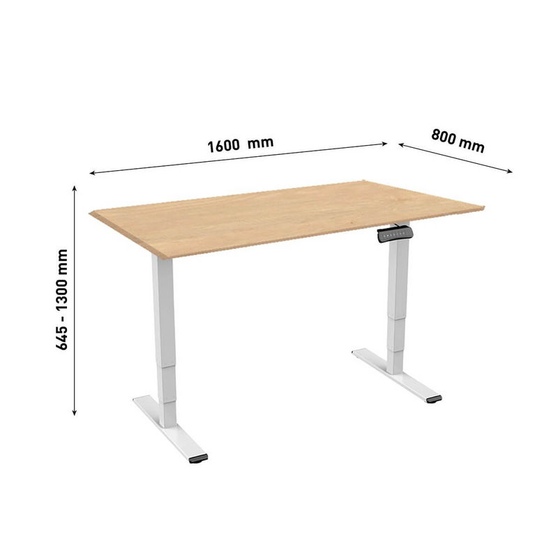 Buy Contini height adjustable office desk  natural maple