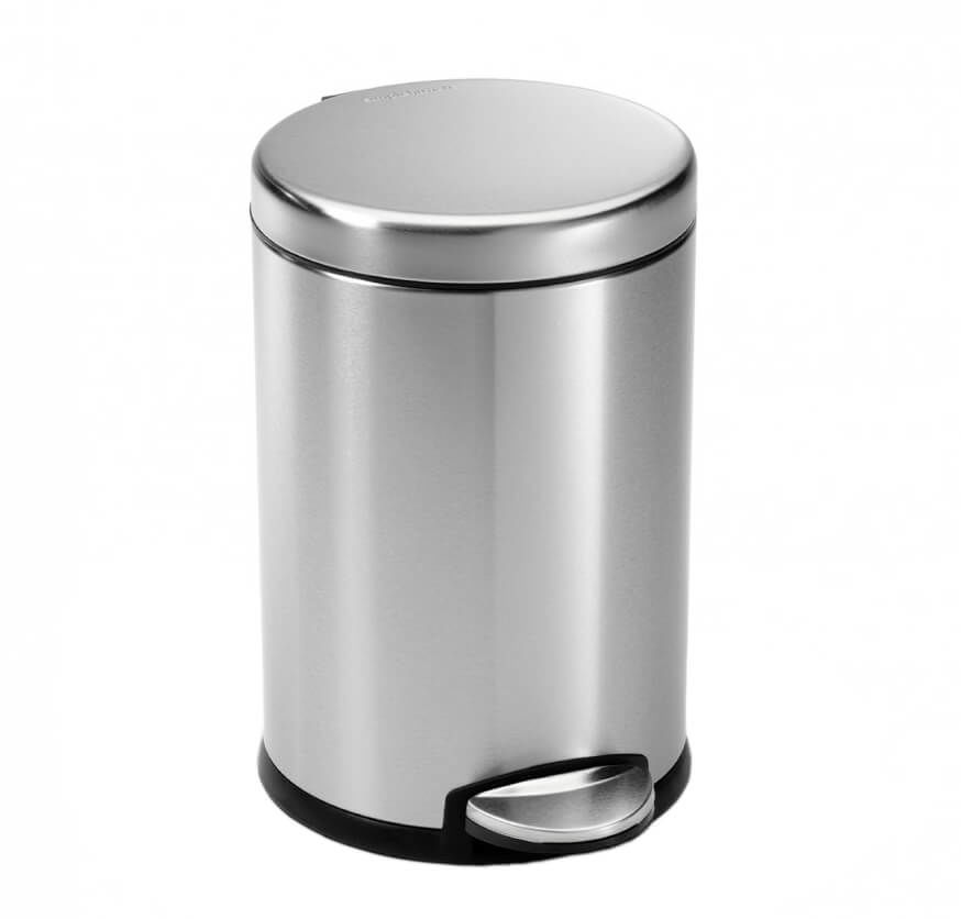 Simplehuman CW1852CB cestino con pedale rotondo 4,5l acciaio inox