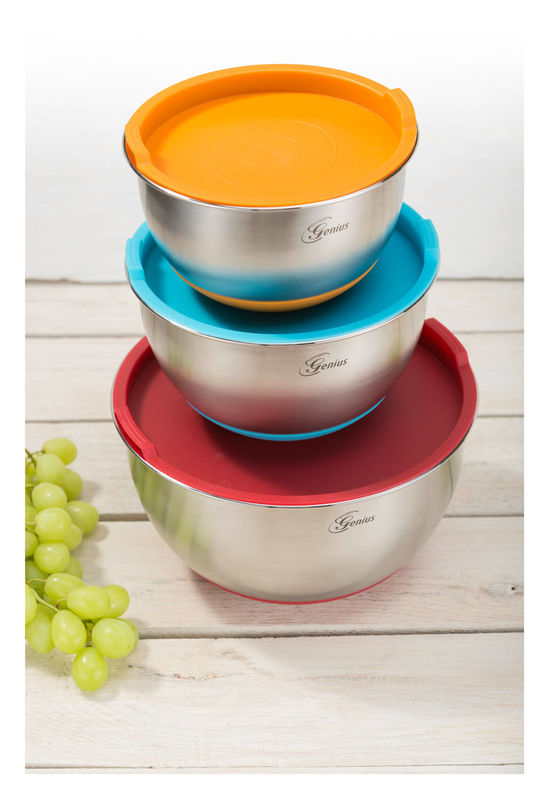 Genius Edelstahl Schüssel-Set mit Deckel 6-tlg. günstig kaufen