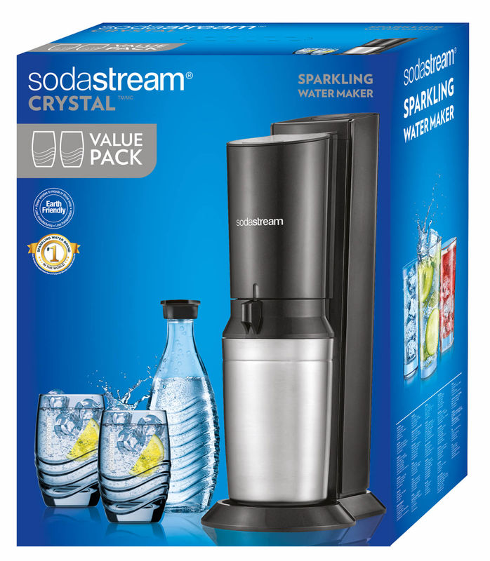 Buy Sodastream Crystal black/metal Promo Pack soda maker at a low price