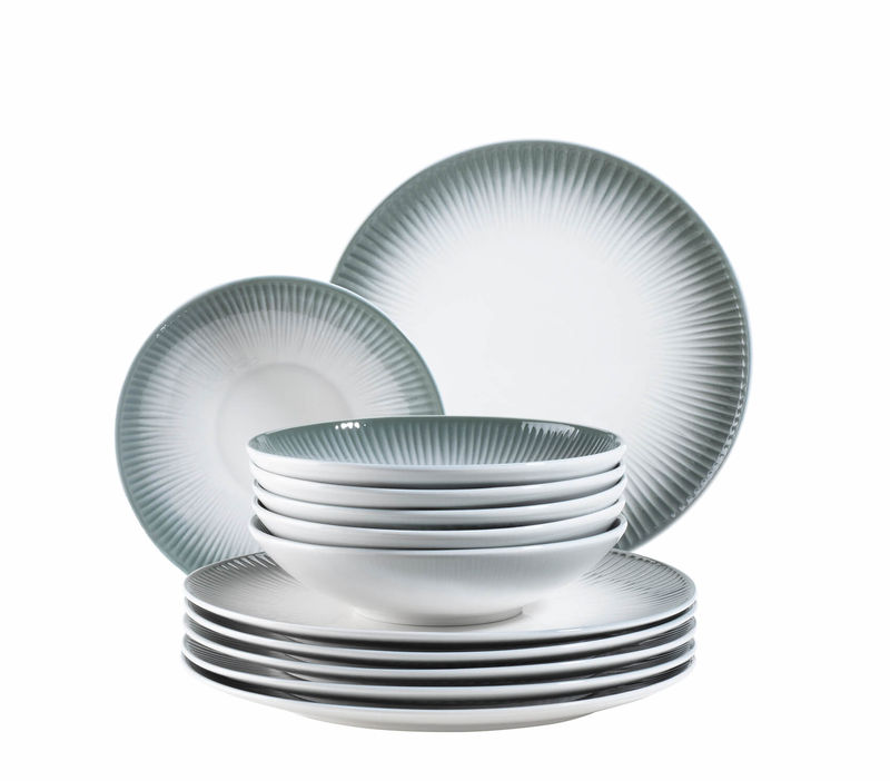 Mäser Dalia Tafelservice 12-teiliges Teller Set grau günstig kaufen