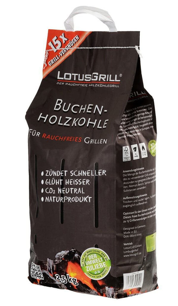 Image of LotusGrill Holzkohle Buche 2.5kg Grill Zubehör LK-1000
