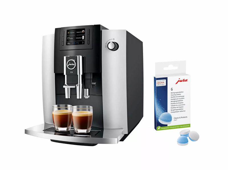 JURA E6 Platin (SB) machine à café + tablettes de nettoyage à 2 phases  acheter