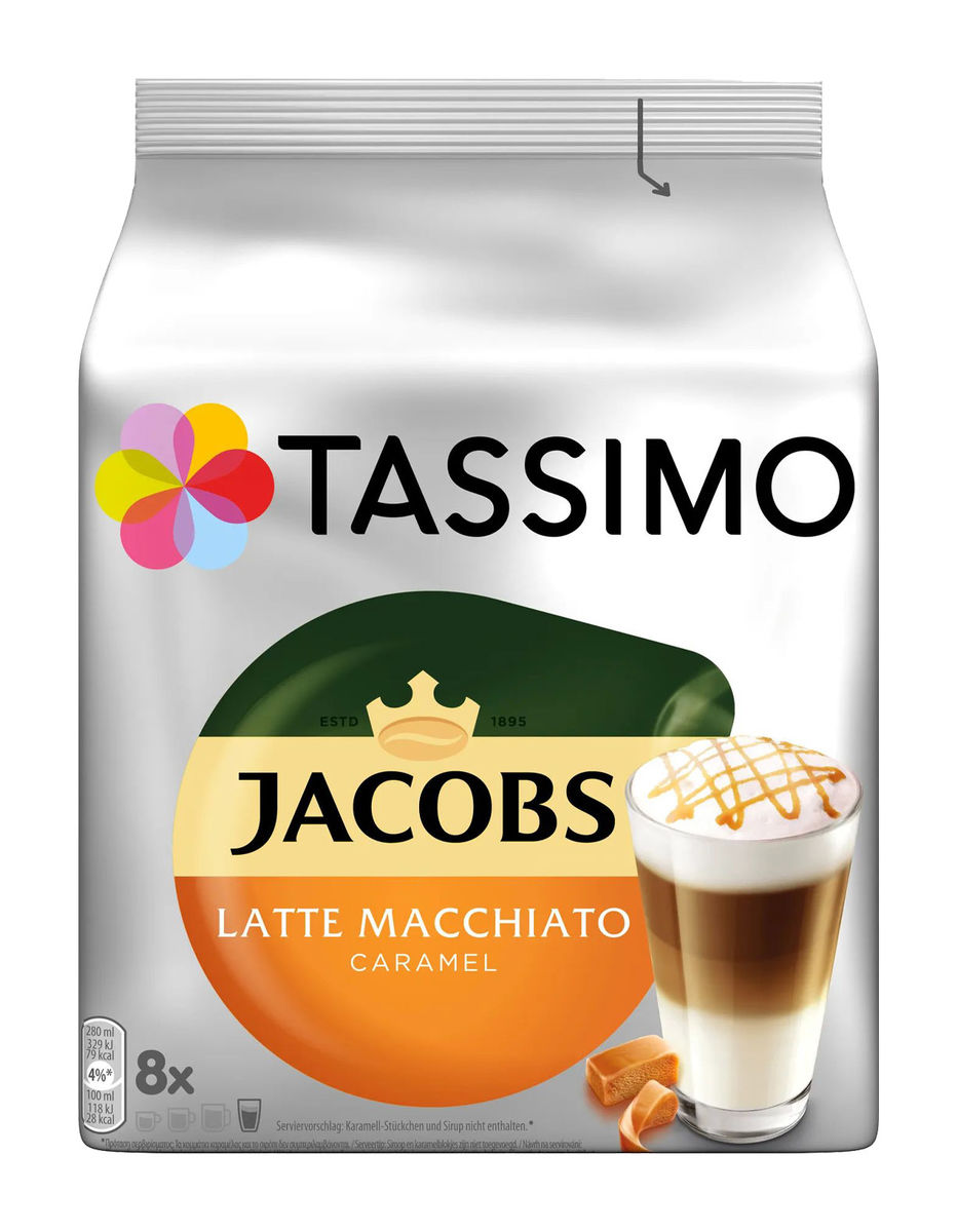 Capsule Tassimo tipo Jacobs Latte Macchiato Caramello 8 Capsule