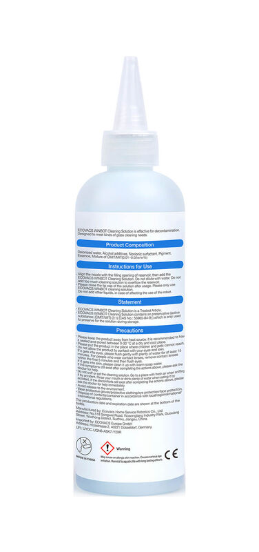 Reinigungsset Für ECOVACS WINBOT Fensterroboter - 1L Lösung & Pads Mit Blue Bell Duft