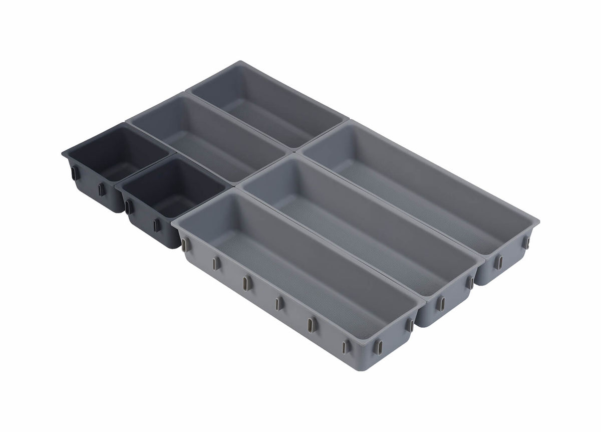 Joseph Joseph Blox Set di organizzatori per cassetti da 7 pezzi grigio