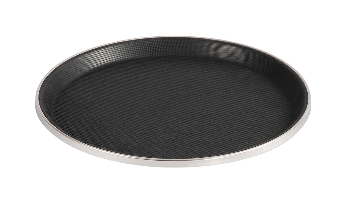 ProChef Vassoio da portata antiscivolo Ø35cm bordo argento