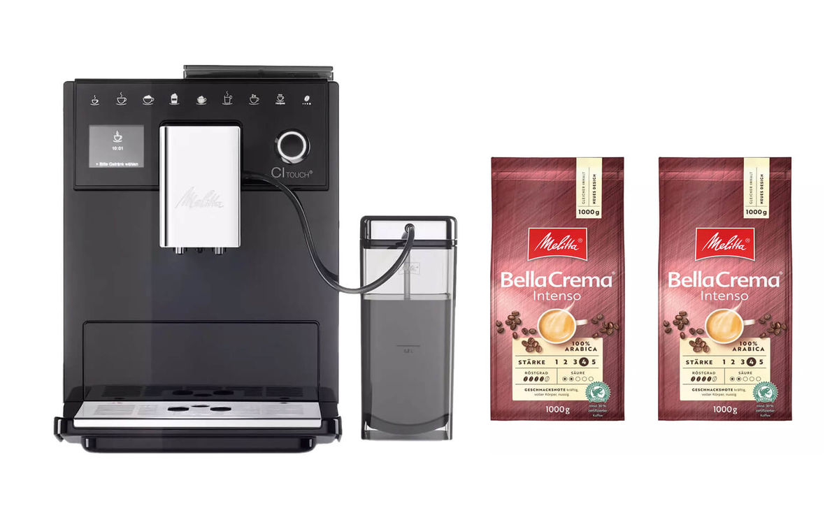 Melitta CI Touch F630-102 incl. 2 BellaCrema Intenso Caffè a 1 kg