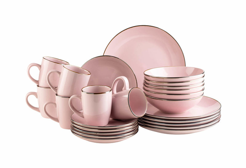 Mäser Kombiservice 24-teilig Geschirr Set Rosa günstig kaufen