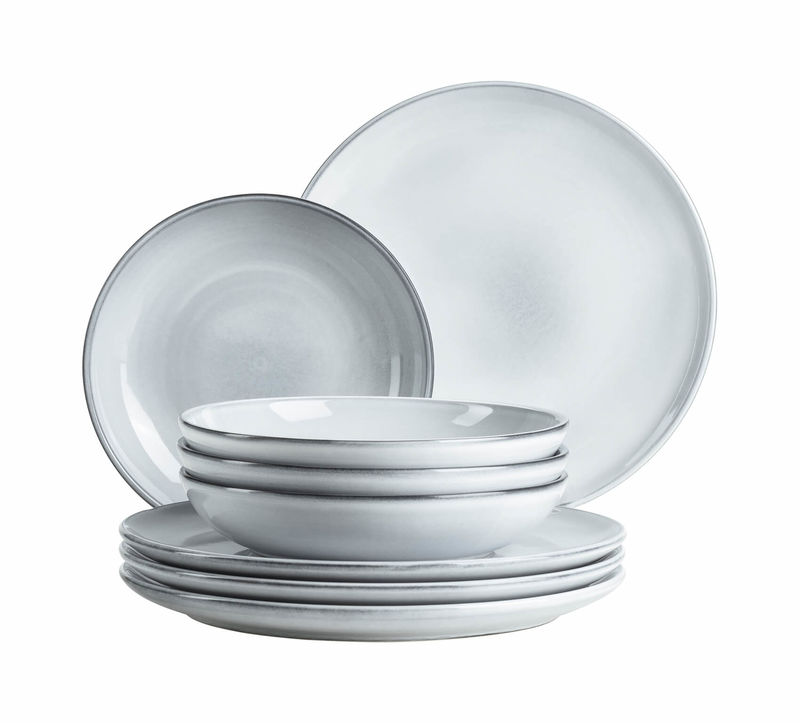 Mäser Tafelservice Steinzug Livio 8-teilig Teller Set Hellblau günstig kaufen