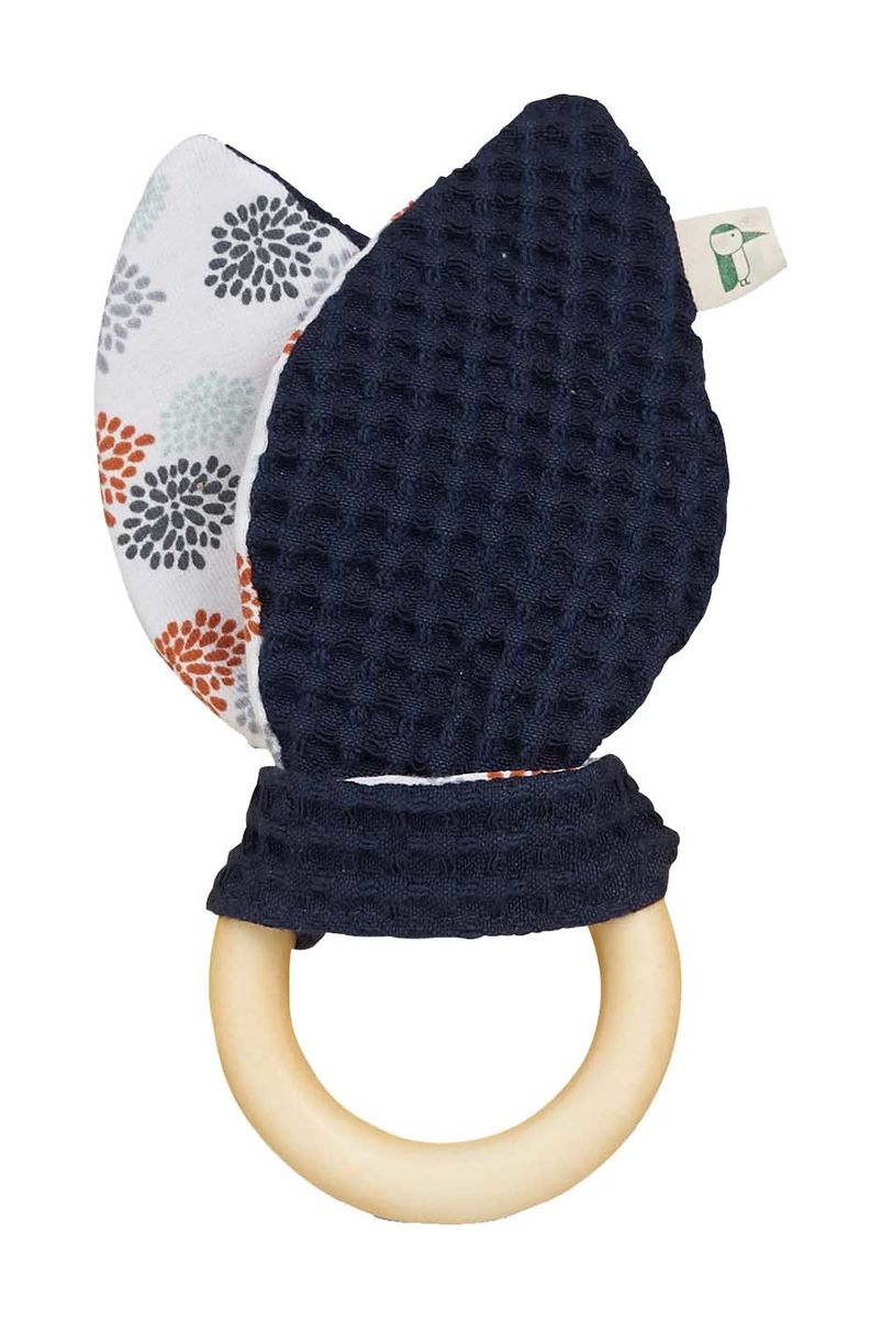 GRÜNSPECHT Anneau de préhension bio avec oreilles de lapin bleu
