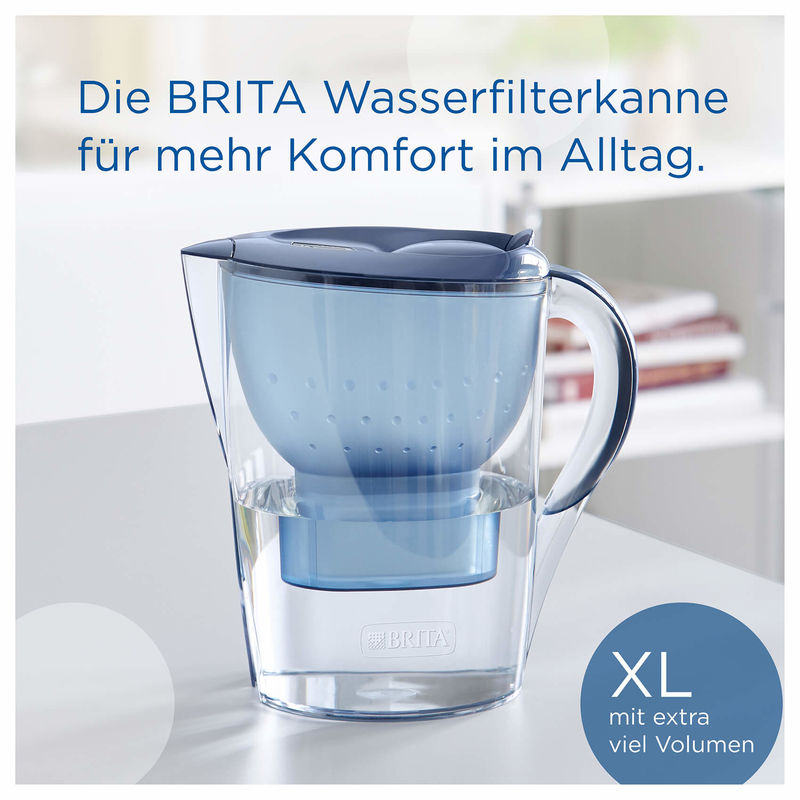 BRITA Caraffa in vetro blu (2,5L) + 1 cartuccia filtro MAXTRA PRO