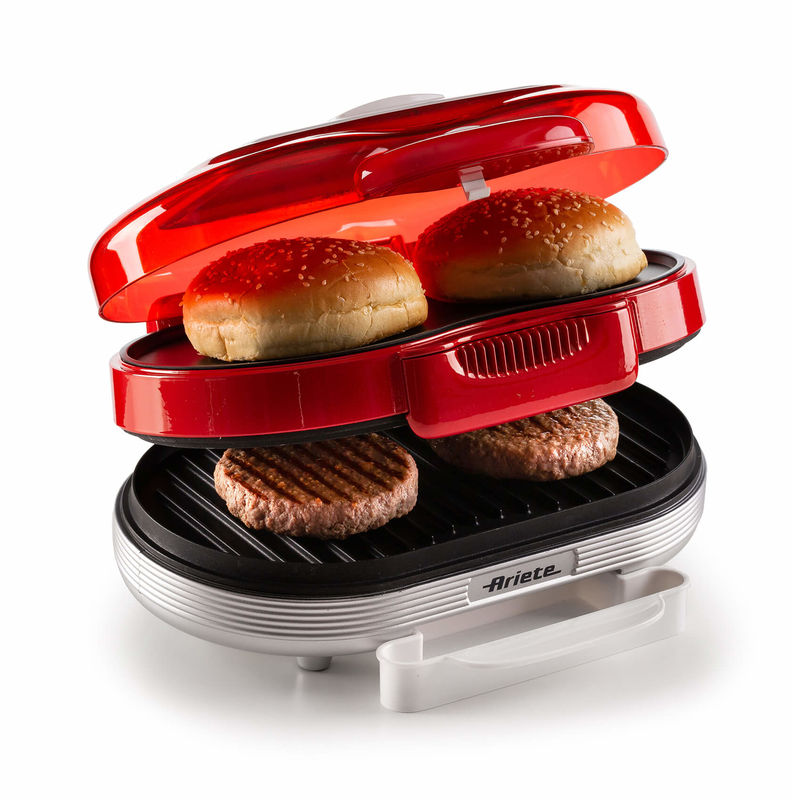 Ariete Machine à Hamburgers Maison Party Time Rouge 205 - Design Rétro Ariete Machine à Hamburgers Maison Party Time Rouge 205 - Design Rétro