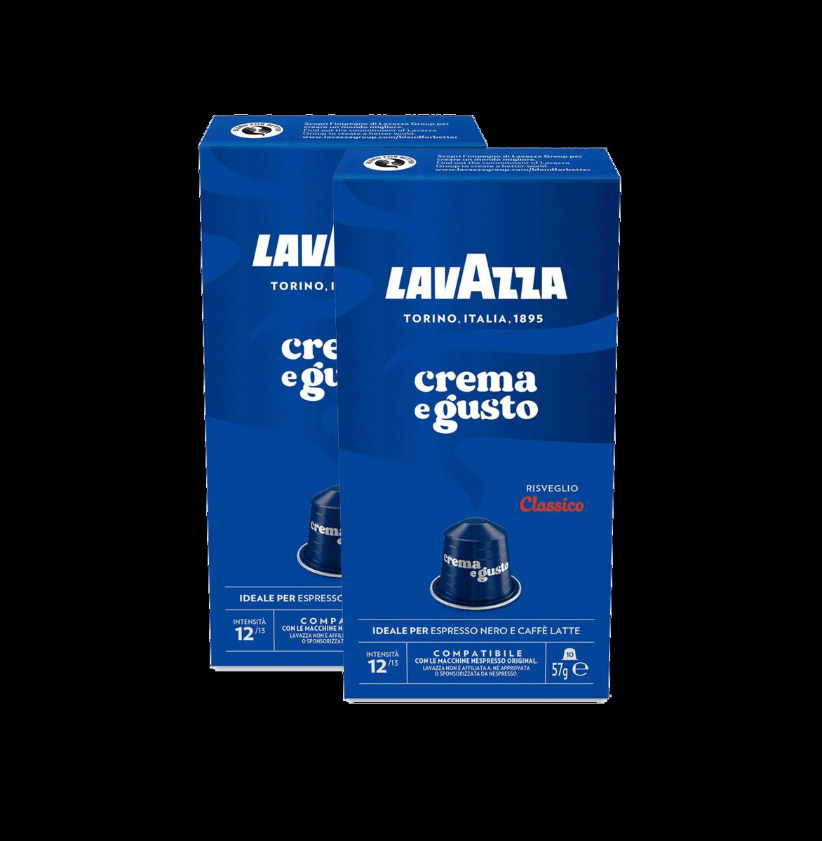 Lavazza Crema e Gusto Classico Nespresso Capsule di caffè 2x10 Capsule