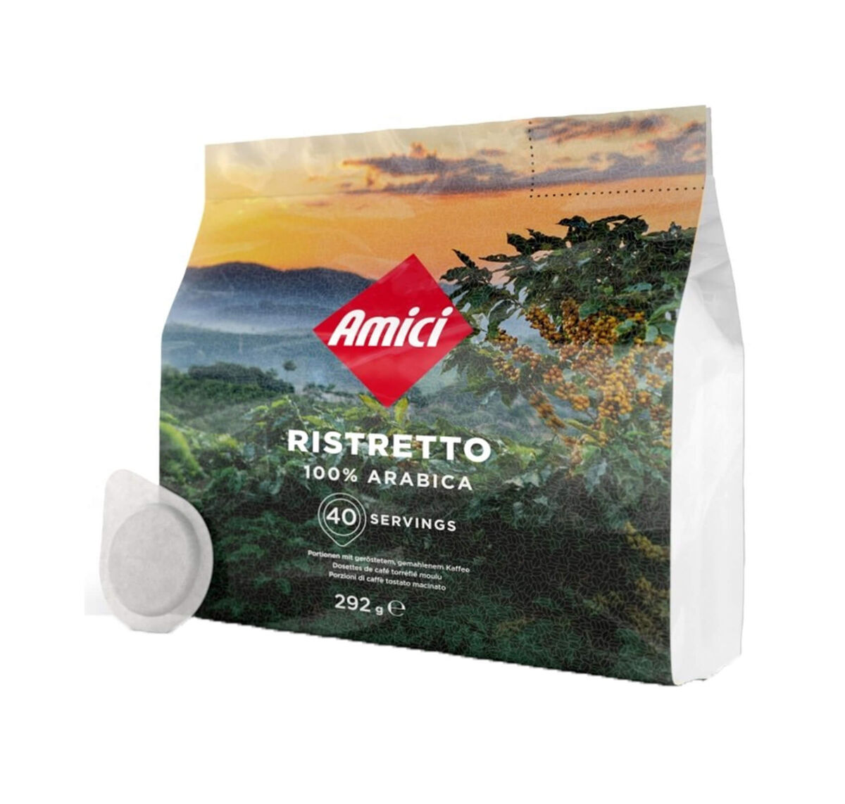 Amici E.S.E. Portionen Ristretto Cialde di caffè 40 pezzi.