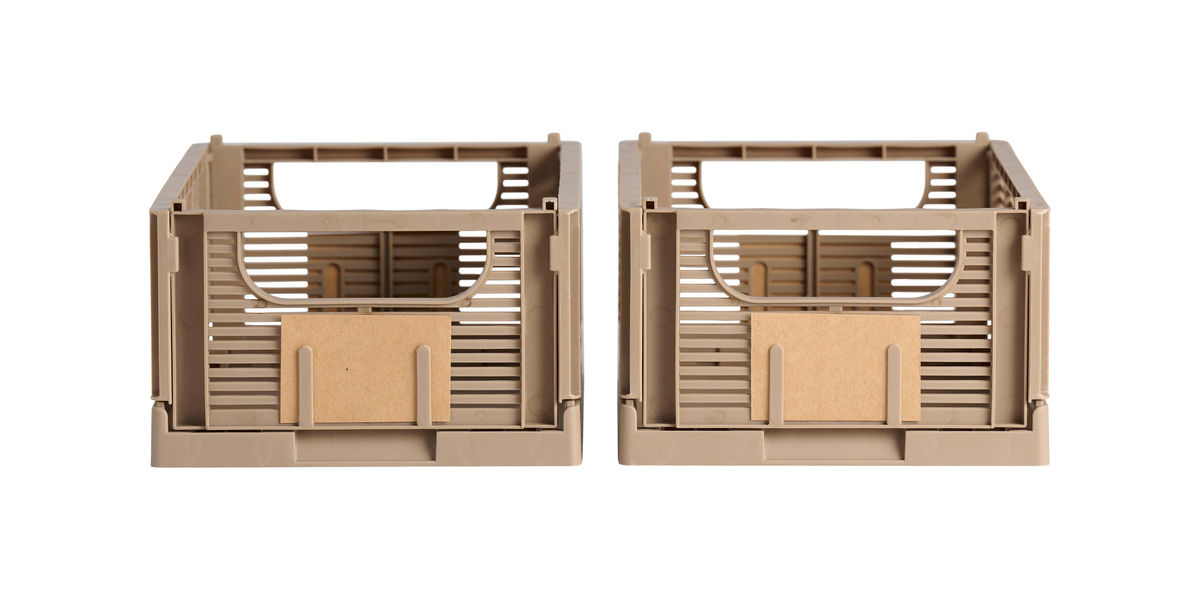 Schou Scatola portaoggetti M Set di 2 ripiegabili marrone