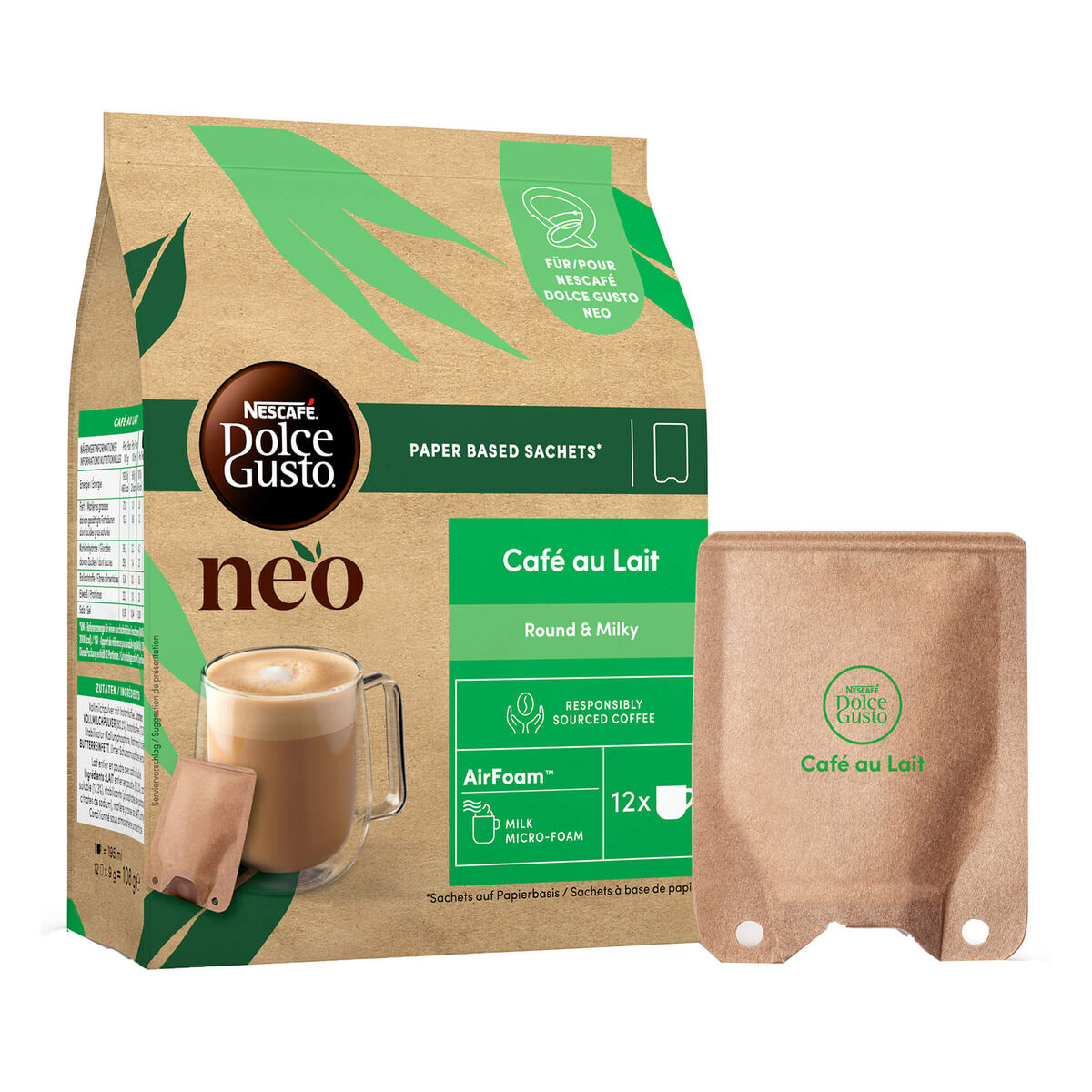 Nescafé Dolce Gusto Neo Cafe Au Lait Bustine di caffè 12 pezzi.