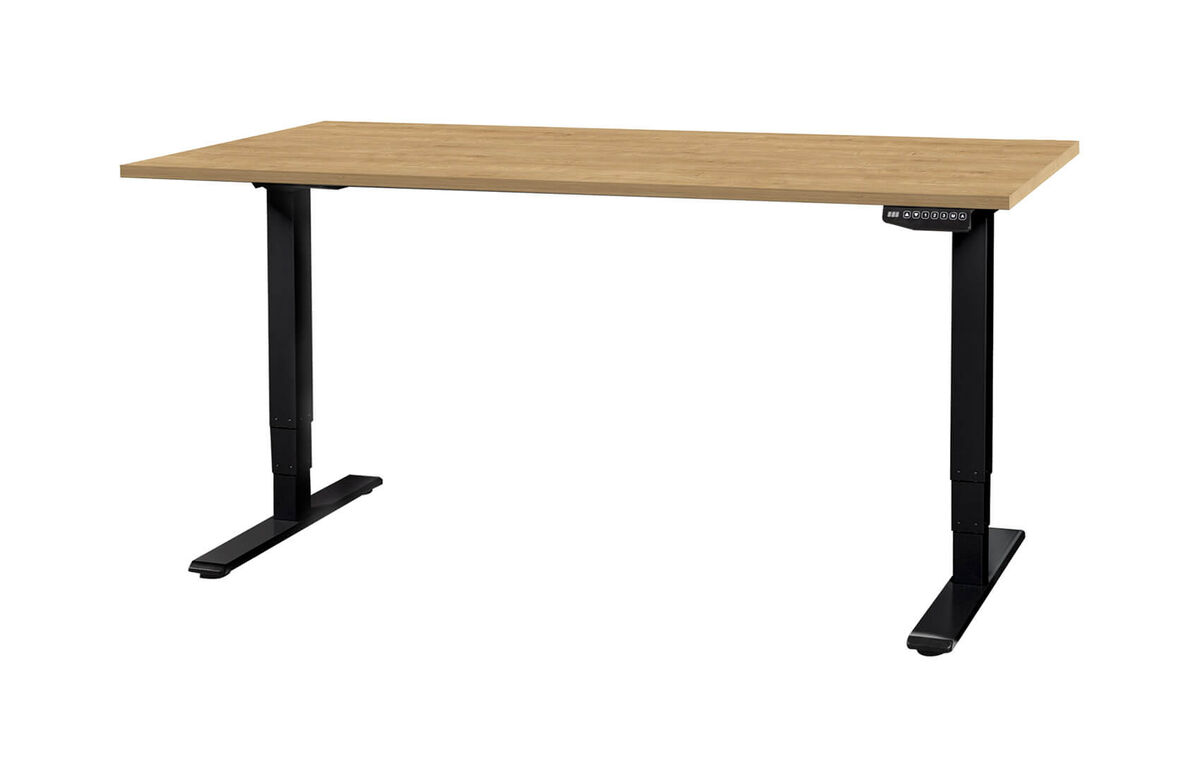 Contini Scrivania da ufficio regolabile in altezza Rovere/Telaio nero