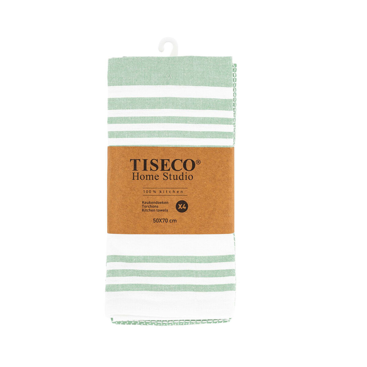 Tiseco 9576GREENSMOKE Asciugamano da cucina 4 pezzi. Verde