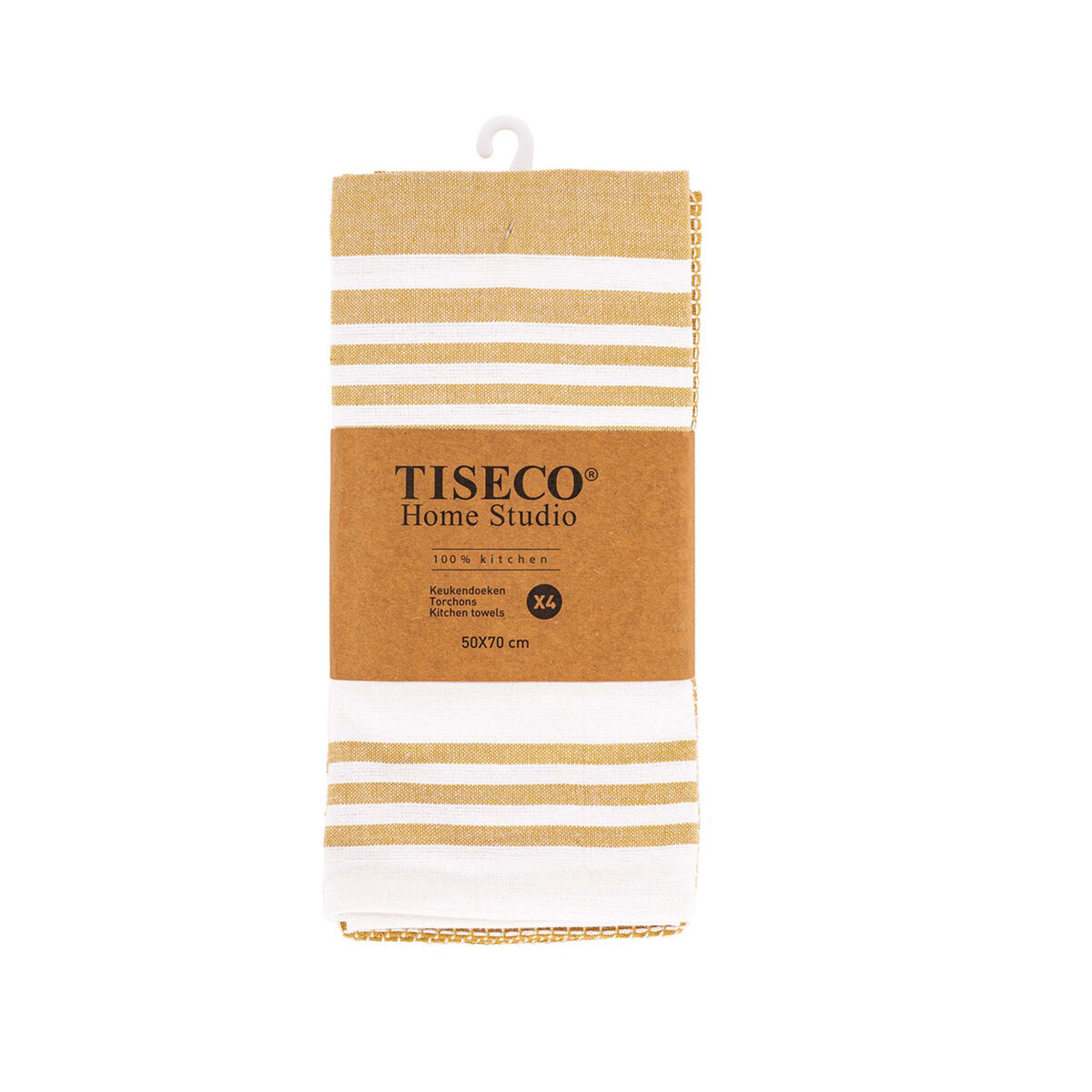 Tiseco 9576CAMEL Asciugamano da cucina 4 pezzi. Marrone chiaro