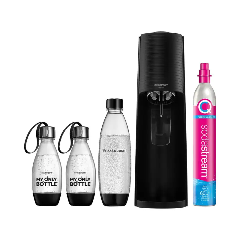 Sodastream TERRA + 2 bouteilles My Only Bottle noir