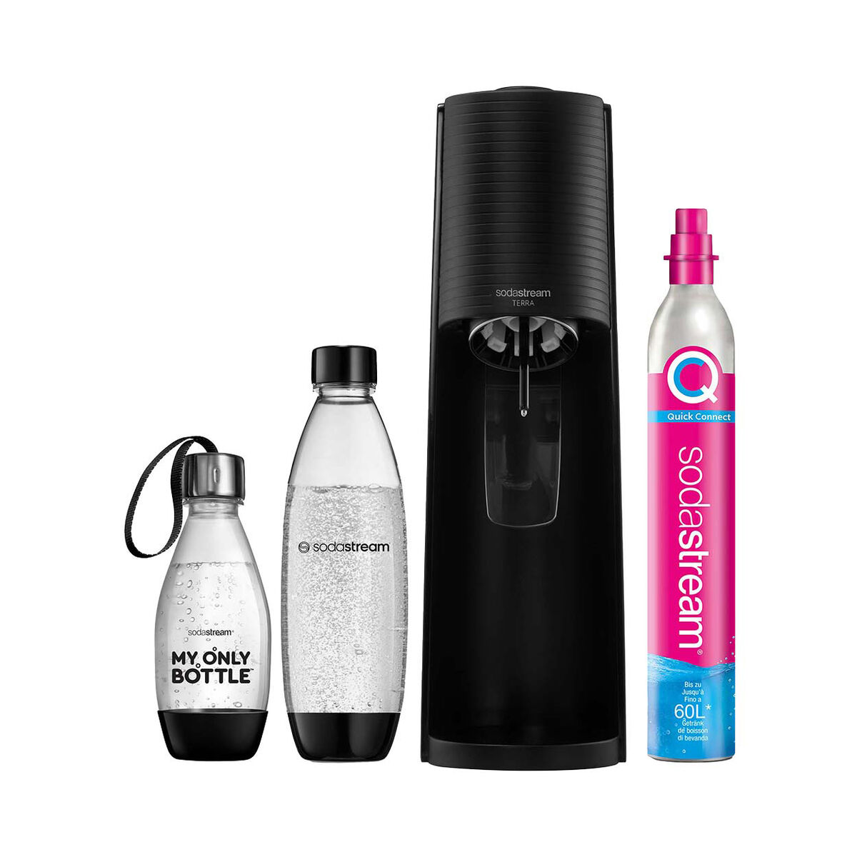 Sodastream TERRA + 1x My Only Bottle Wassersprudler Schwarz