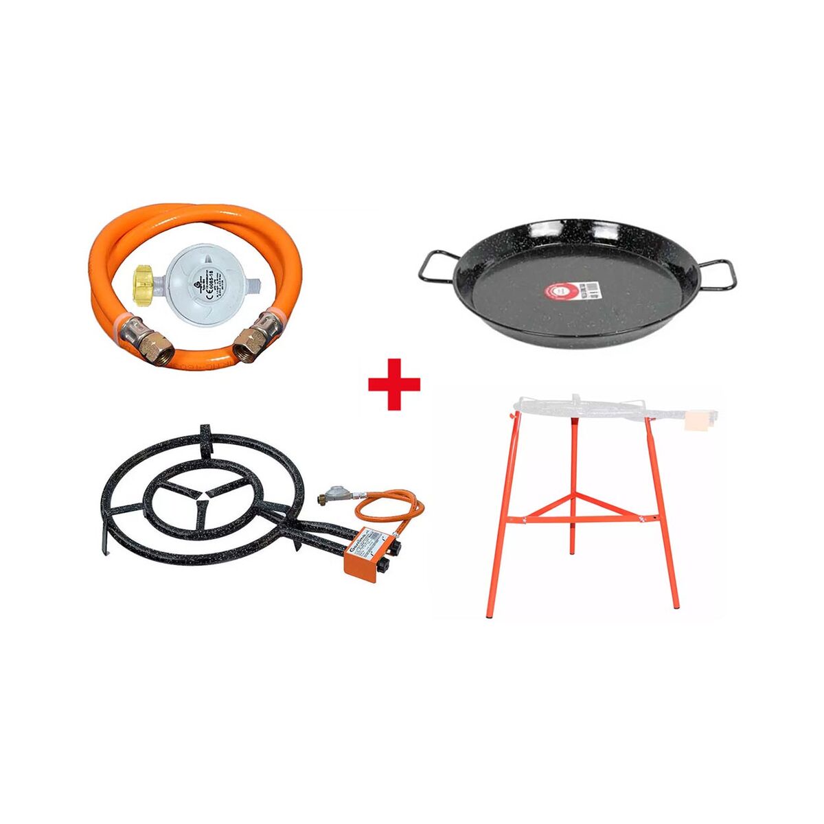 Set Ringbrenner, Untergestell, Pfanne 50cm und Anschluss-Kit